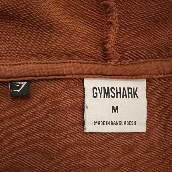 Gymshark Rust Brown Cropped Hoodie with Logo - Picture 6 of 8